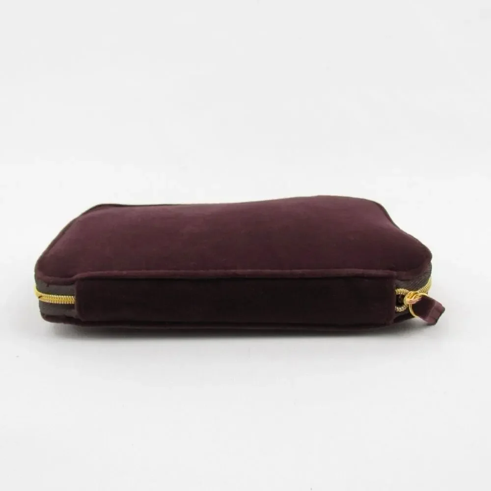 Dolce & Gabbana Intense Burgundy Velvet Jewelry Travel Case